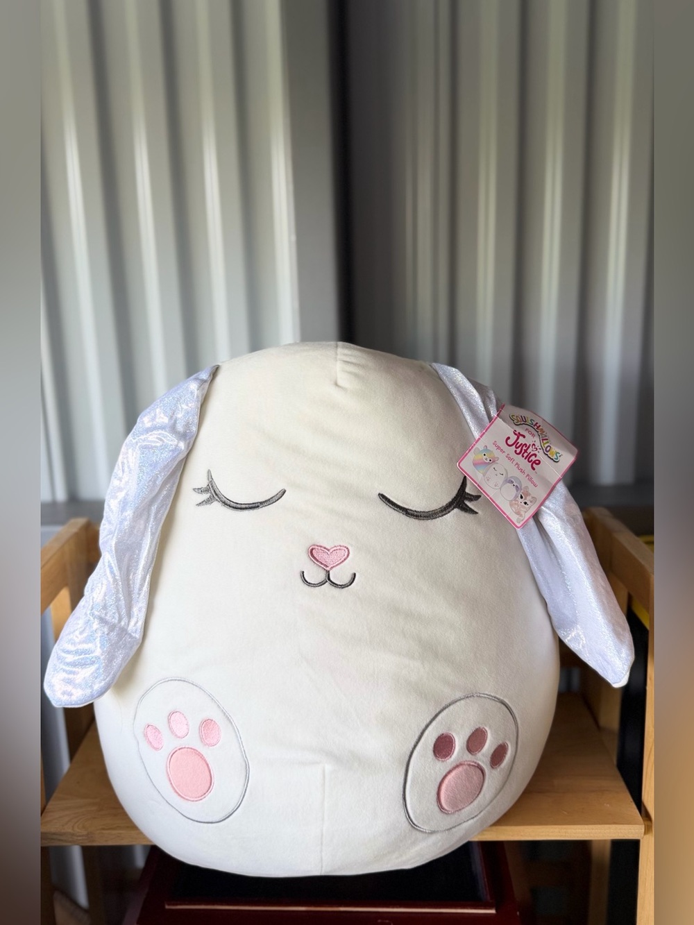 Squishmallows 2018 Daisy the White Rabbit Justice Exclusive 16" Plush Easter New
